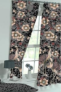 Pair Of Lined Curtains 66 X 72 With Tie Backs Safari Animal