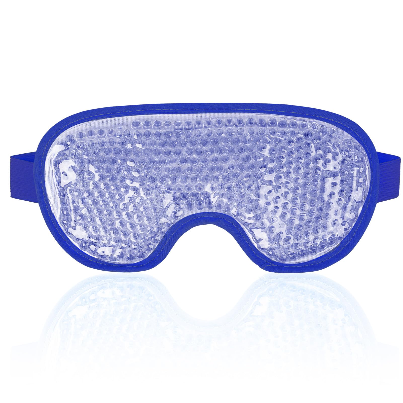 NEWGO Cooling Eye Mask for Puffy Eyes, Reusable Hot Cold Therapy Gel Cold Eye Mask for Migraine, Headache, Dark Circles, Dry Swollen Eyes, Sinus Pain-Dark Blue