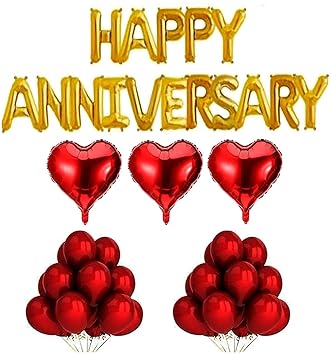 Soi Happy Anniversary Foil Balloon Set With 20 Hd Metallic