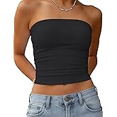 Matunana Womens Tube Tops Summer Backless Crop Cute Y2K Strapless Basic Bandeau 2026 Trendy Going Out Outfits