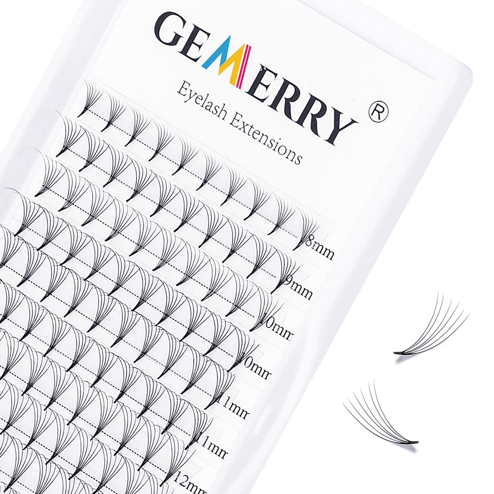 Pre Made Fan Eyelash Extensions 6D Fans 0.07mm C Curl 8-14mm Mix Cluster Eyelash Extension Premade Fans Volume Russian Individual Lashes Cluster Gemerry Fan Lash Extensions(0.07-6D-C curl-Mix)