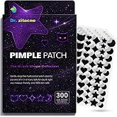300CT Black Pimple Patches for Face, 5 Sizes Hydrocolloid Acne Patch w/Tea Tree Salicylic Acid &amp; Centella, Midnight Magic Spot Dots for Zits &amp; Whiteheads, Trendy Cosmic Star, Moon, Heart &amp; Cat Shapes