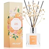 Airkeep Reed Diffuser Set,3.38 fl oz (100 ml) - Citrus Breeze Oil Diffusers with 8 Reed Sticks, Home Fragrance Reed Diffuser for Bathroom Shelf Decor