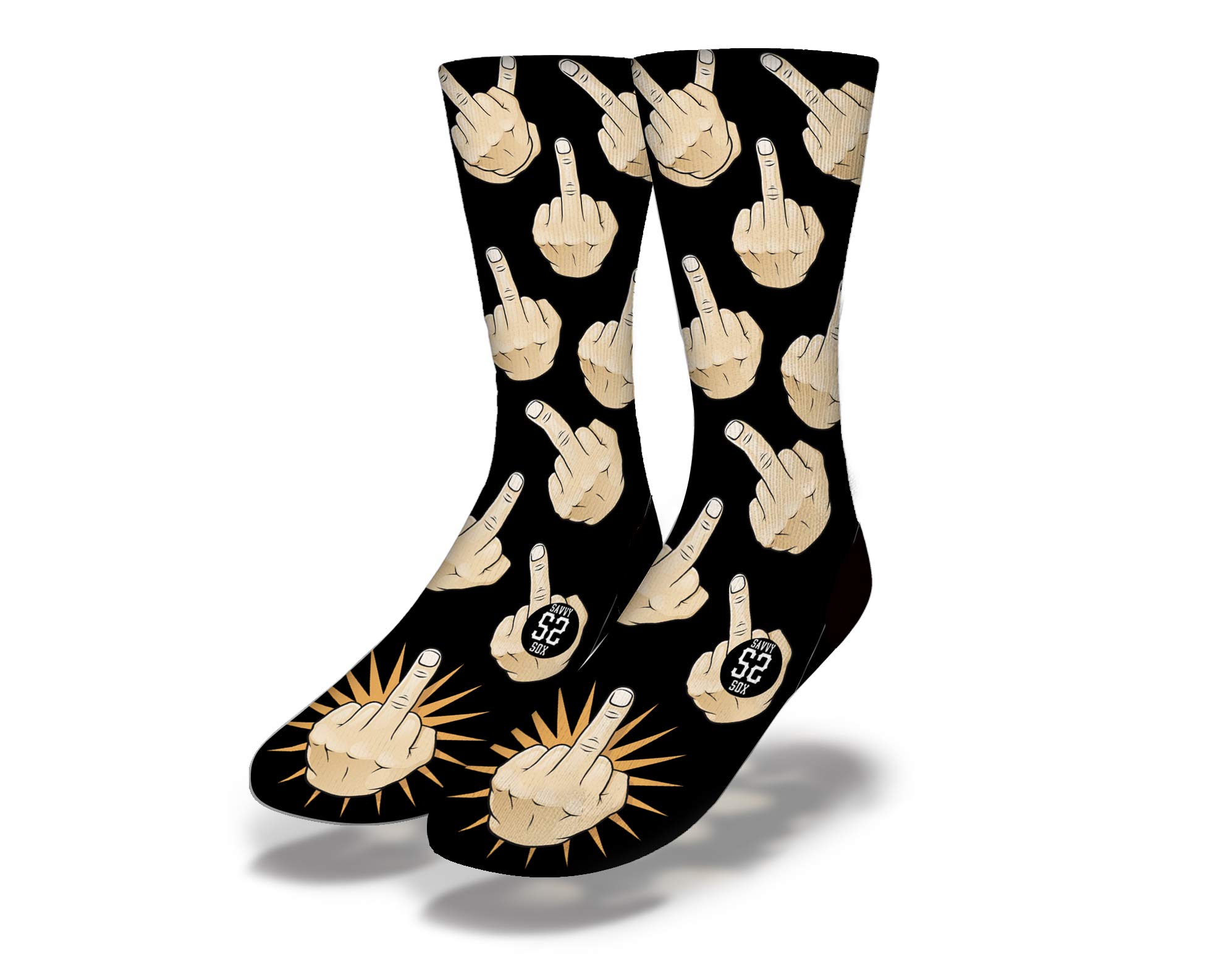 Men Women Classics Crew Socks|Middle Friendly Finger |Awesome Funny Novelty Socks