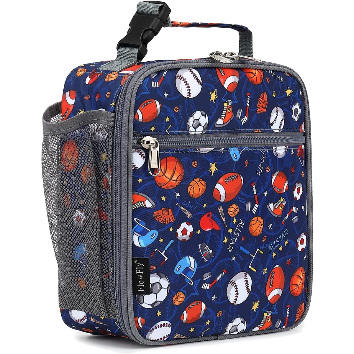 Photo 1 of FlowFly Kids Lunch box Insulated Soft Bag Mini Cooler Back to School Thermal Meal Tote Kit for Girls, Boys, Football
