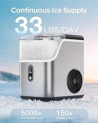 Nugget Ice Maker Countertop, HOMEZAY Pebble Ice