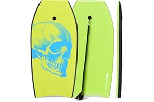 Goplus Boogie Boards for Beach, 33/37/41 Inches Lightweight Body Board w/ Wrist Leash, EPS Core, XPE Deck, HDPE Slick Bottom, Surfboard for Kids Teens Adults Surfing