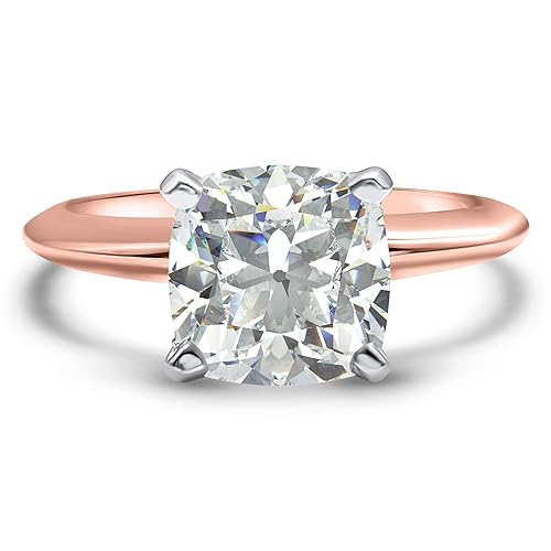 Amazon Com Moissanite Solitaire Ring Cushion Cut Wedding