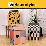 Conlun Cardboard Cat House with Scratching Board Catnip Medium view 6