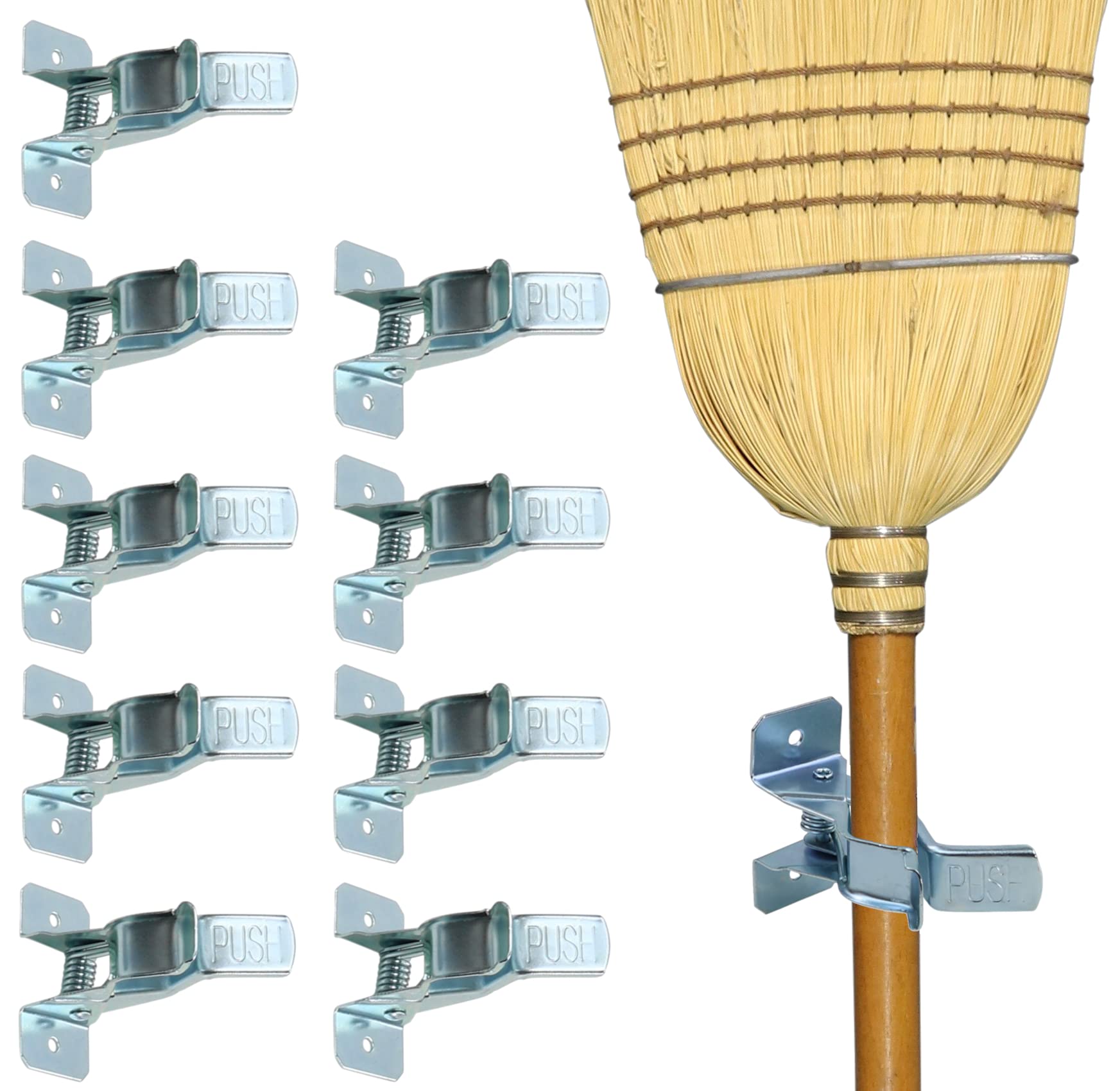 Photo 1 of Harrier Hardware 10-Pack Wall-Mount Organizing Spring Clamps for Tools, Rakes and Brooms
