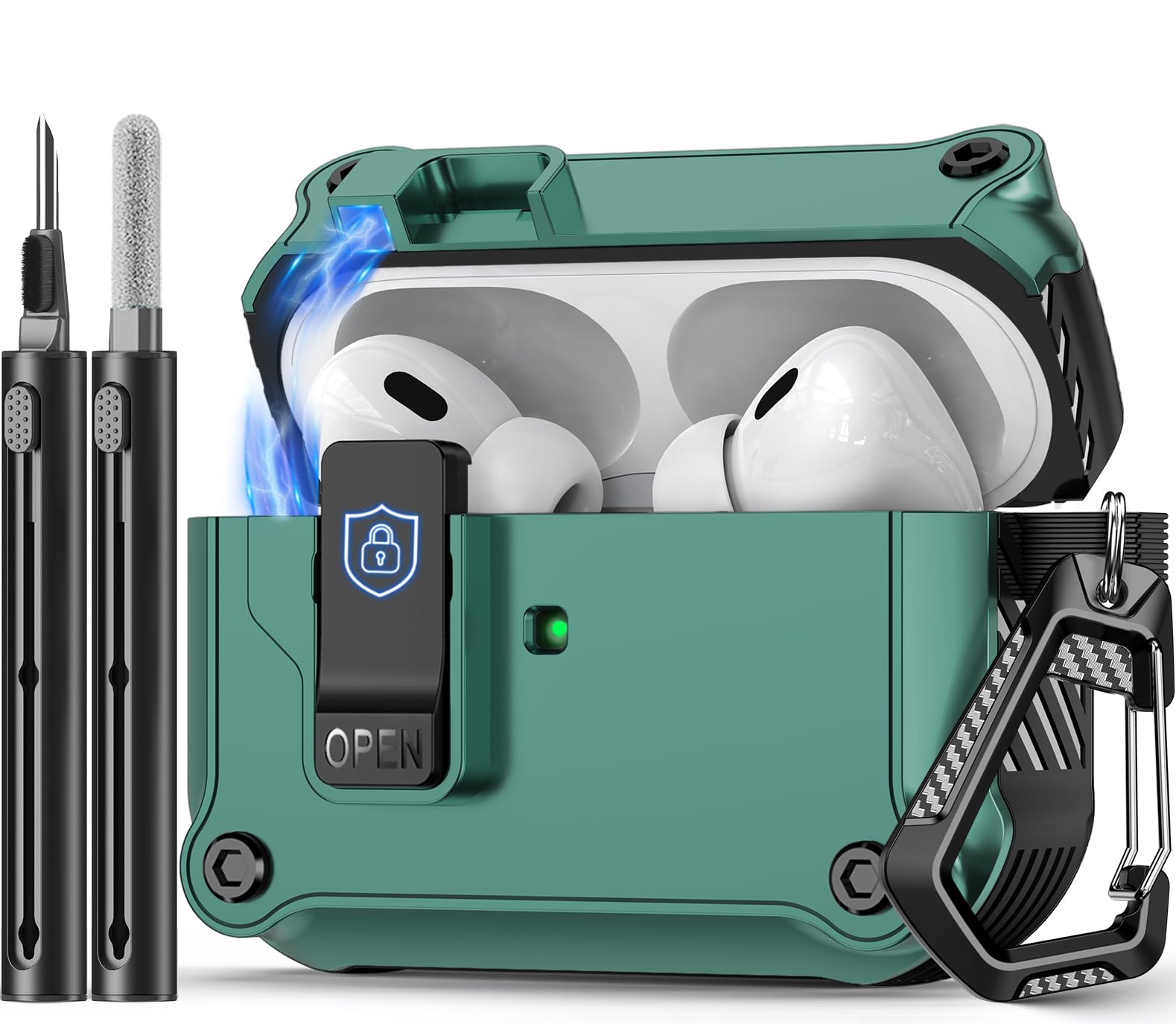 Pohgelan Compatible with AirPods Pro 2nd/1st Case (Green)