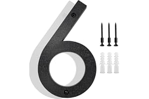 Hvatry 8’’ Modern Floating House Numbers for Outside, Large Black Shadow Home Number with Nails Kit & Template, Easy to Be Mo