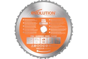 Evolution Power Tools R210TCT-24T (Rage) Multi-Material TCT Blade Cuts Wood, Metal and Plastic, 210 mm