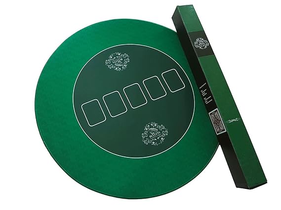 Bullets Playing Cards Runde Profi Poker Tischauflage 70cm Pokertuch – Pokerteppich – Pokermatte - Grün - Ideal als Geschenk