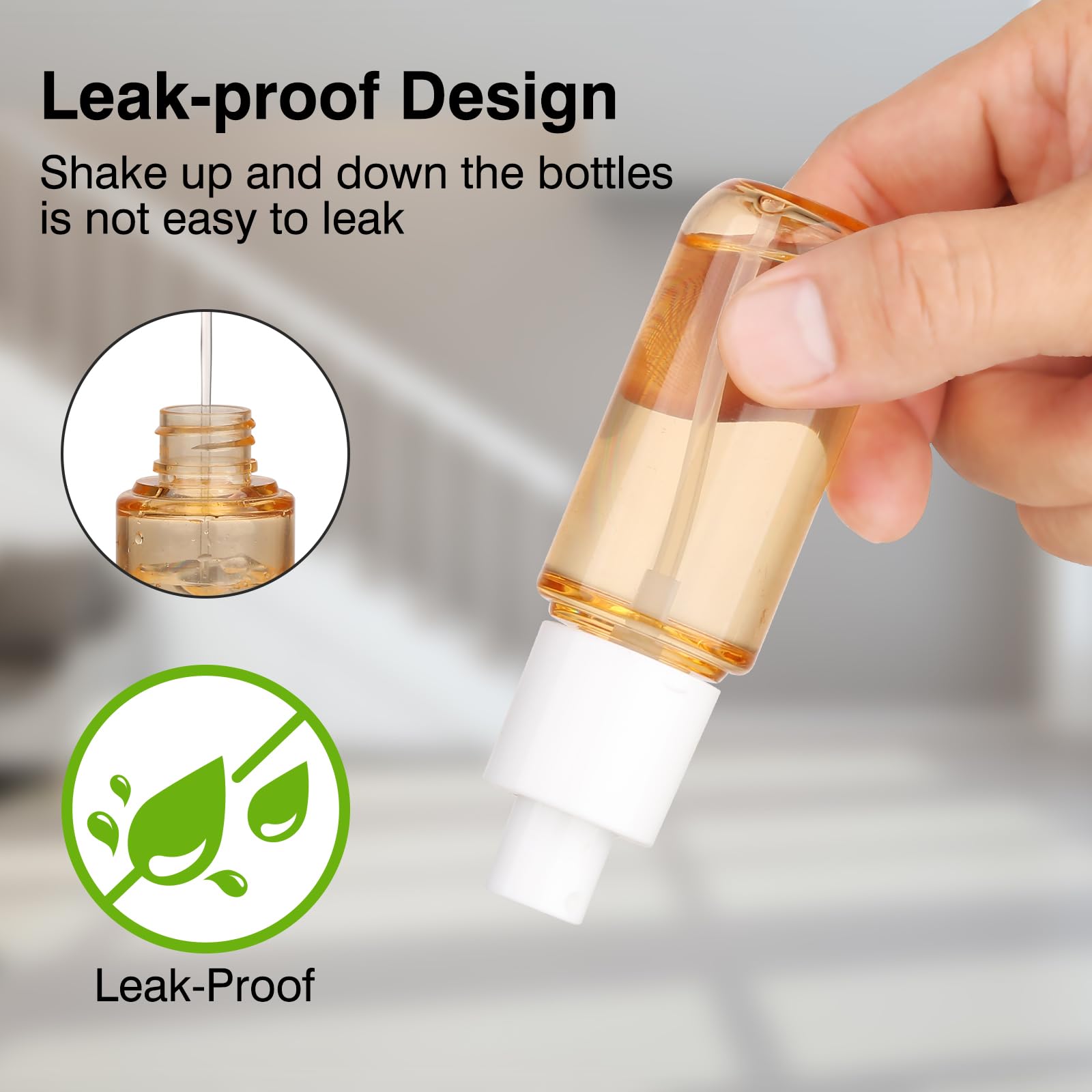 KREMORV Travel Spray Bottles 1.35oz/40ml Fine Mist Empty Spray Bottles Mini Refillable Plastic Travel Bottle Set for Traveling and Outgoing