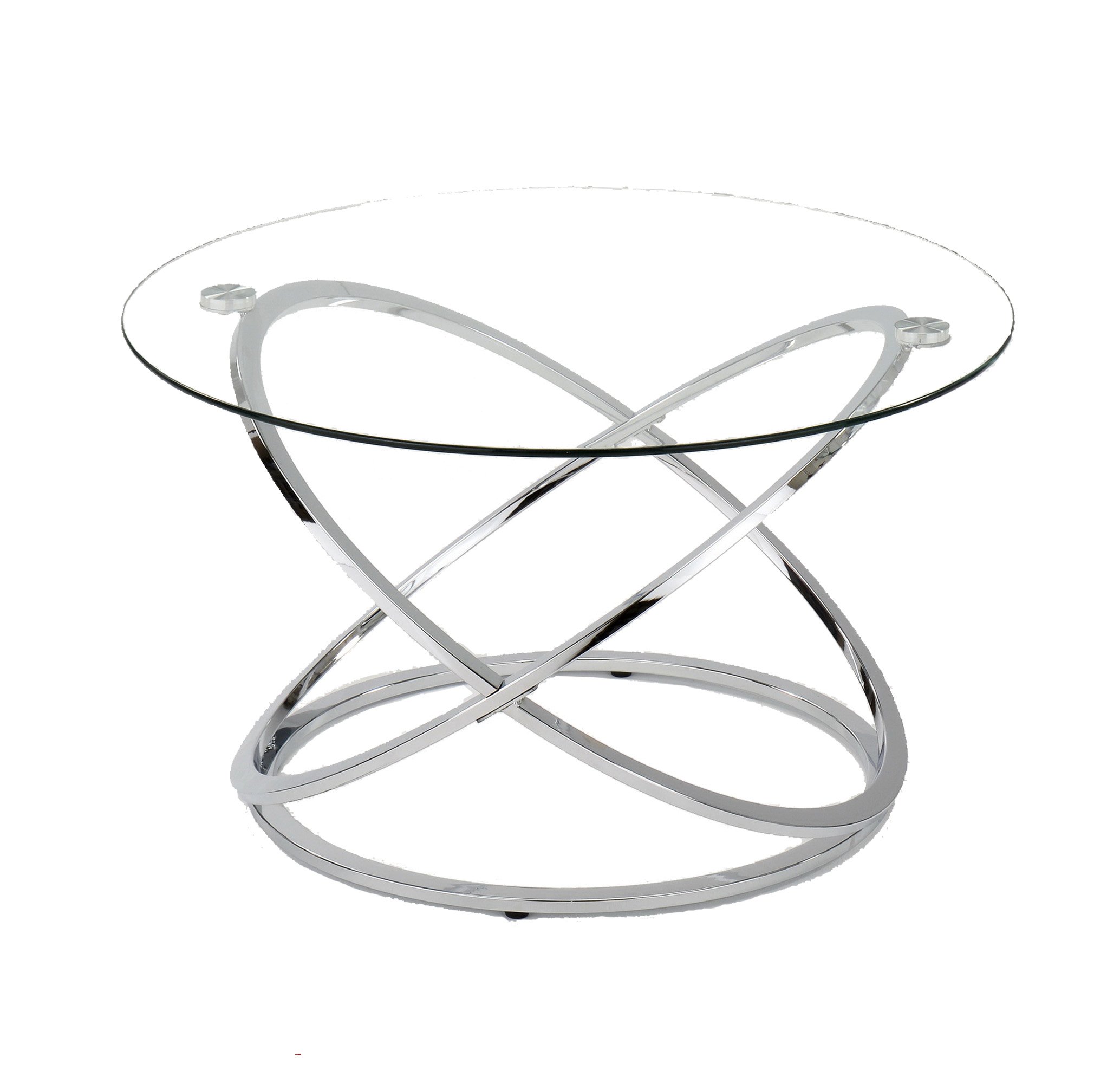 Aspect Monarch Glass Coffee Table (80 x 80 x 46 cm, Silver), CFT36/CH-ML
