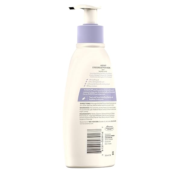 AVEENO STRESS RELIEF MOISTURIZING BODY LOTION WITH LAVENDER, NATURAL OATMEAL AND CHAMOMILE & YLANG-YLANG ESSENTIAL OILS TO CALM & RELAX, 12 FL. OZ