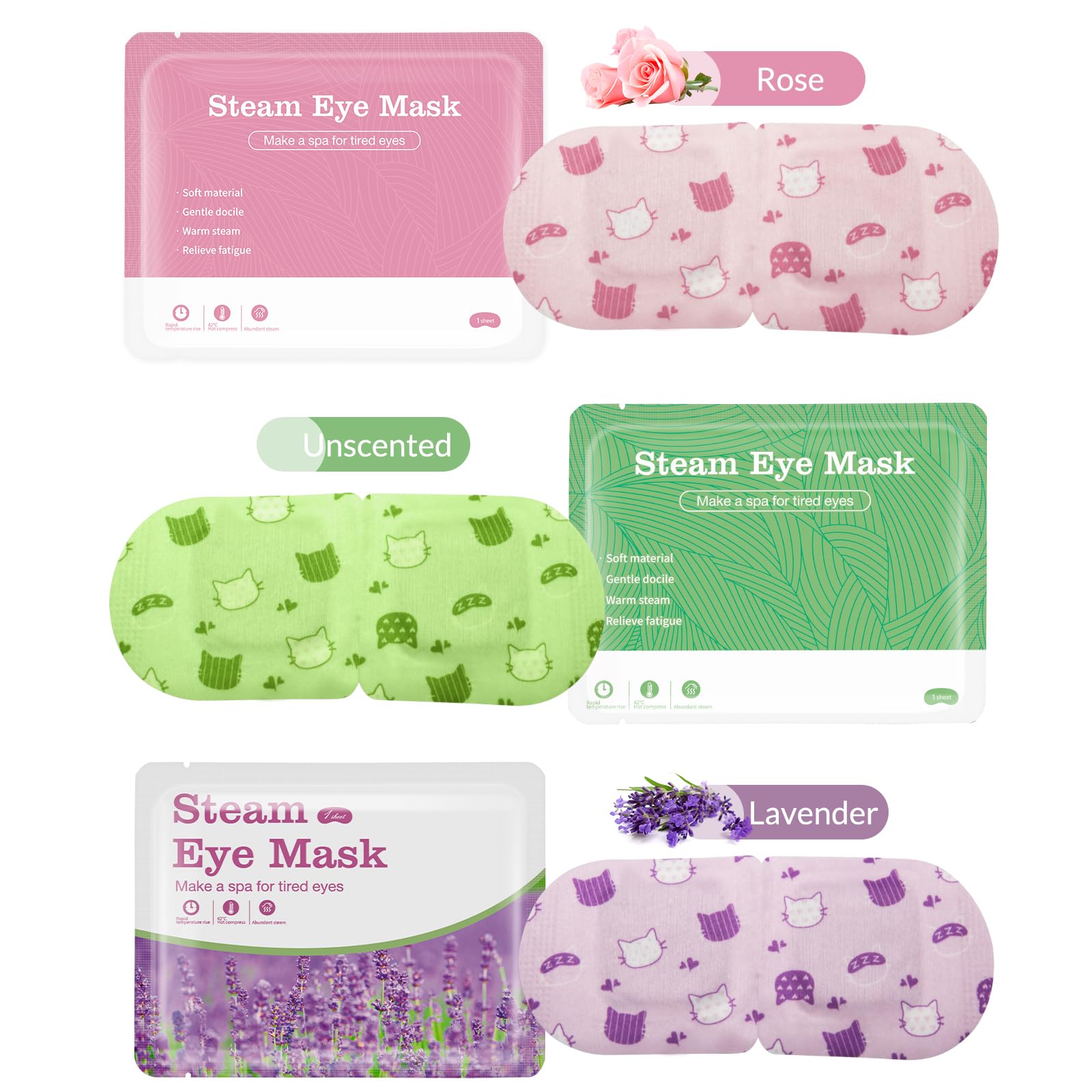 Jekeno Steam Eye Mask, 30 Packs Eye Masks for Dry Eyes, 40-60 Minutes Self Moist Warm Compress Heated Disposable Mask for Sleep, Spa Relaxing Trip Gifts, Travel Essentials for Women Men