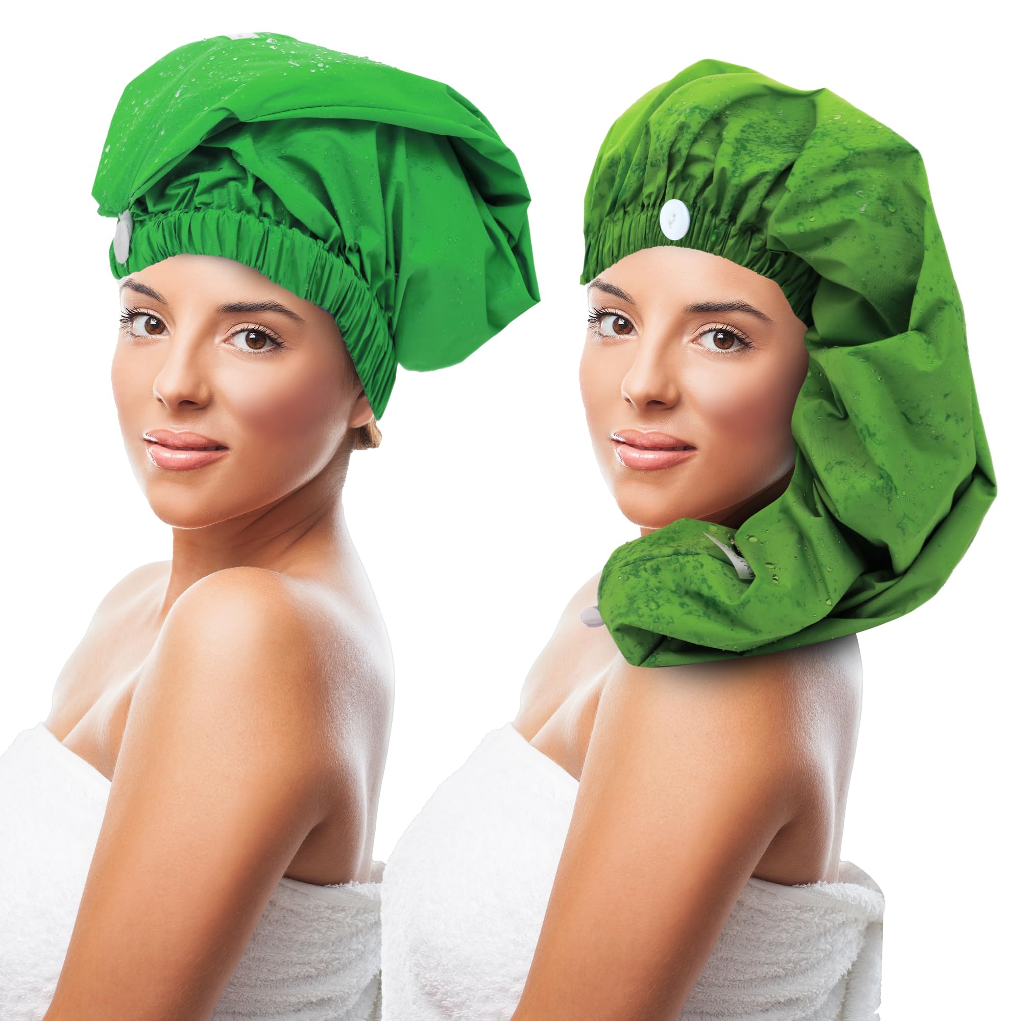The OG Shower Cap - Green large shower cap for Long Hair, Braids, Dreadlocks and Hair Extensions - Waterproof, Washable, Reusable Hair Accessories for Women, Men, and Teens - The Original Braid Tree