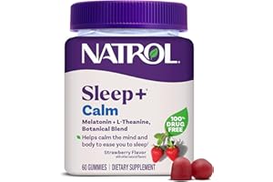 Natrol Sleep+ Calm Melatonin Gummies for Adults, Sleep Gummies, Strawberry Flavor, 60 Gummies, 30 Day Supply