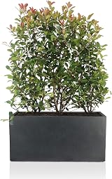 IDEALIST 60cm Large Trough Planter Dark Grey Fibrestone Drainage Holes L60 W30 view 5