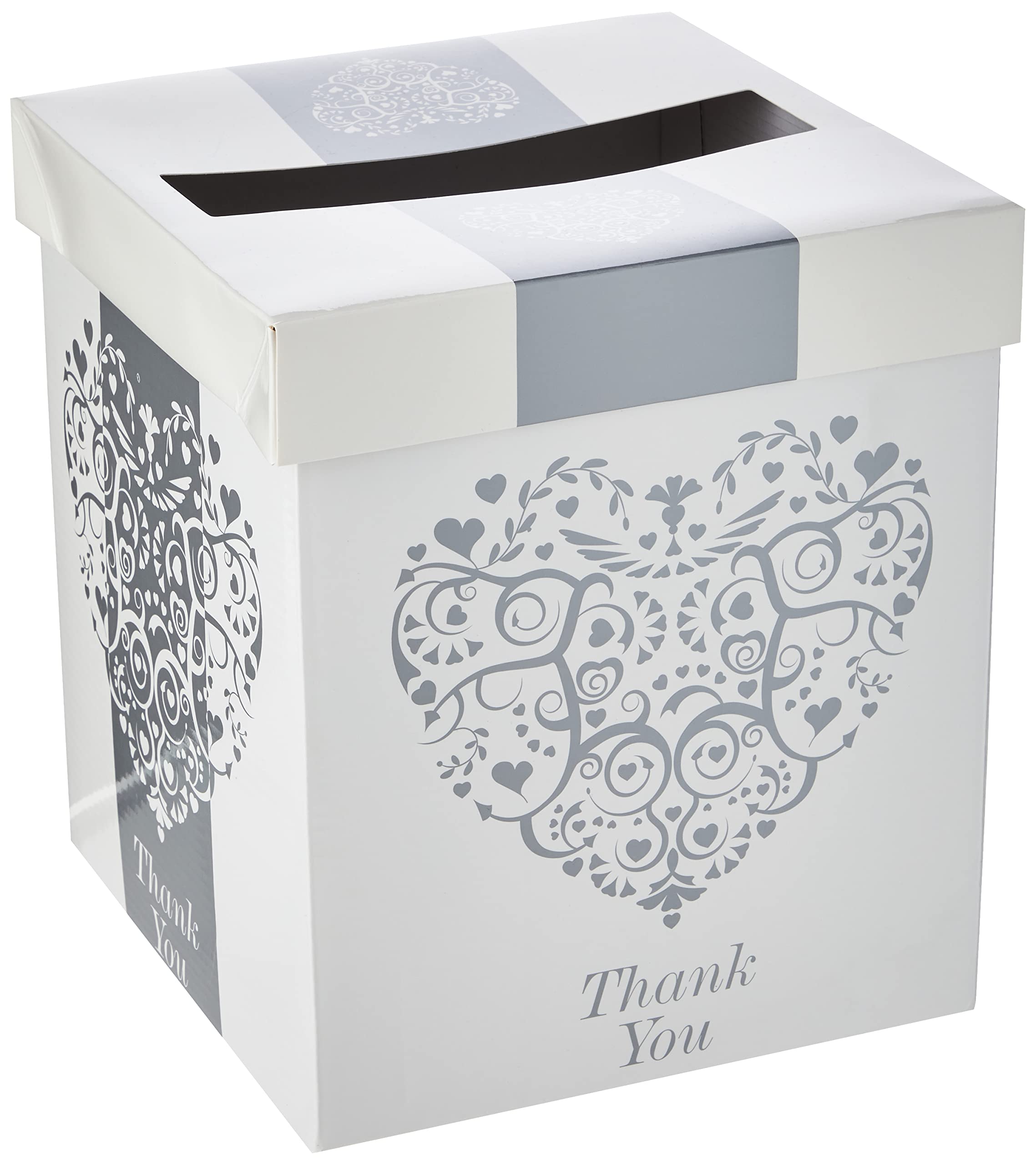 Neviti Vintage Romance Post Box, Paper, Silver, 21 x 21 x 25 cm
