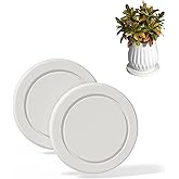 Plant Saucer Flower Pot Saucers Plant Trays for Pots Instant Dry Diatomaceous Earth Round Plant Drip Trays for Indoors Keeping Counter and Floors Dry and Clean (2Pcs White Small)