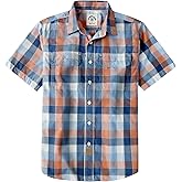 Dubinik&reg; Mens Short Sleeve Button Down Shirts Plaid Casual Western Style Shirt 2 Pocket Lightweight Breathable Regular Fit