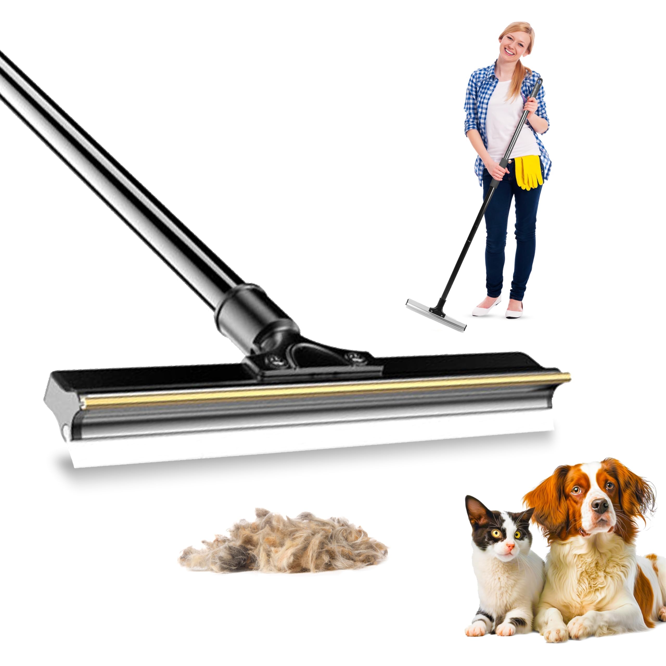 Curioh Ultimate Dual-Sided Carpet Rake for Pet Hair Removal on Rugs, Tiles & Wood Floors - Long Handle Carpet Scraper tool, Pet Hair Remover for Cleaning - Dog Hair Carpet Brush is UK Owned