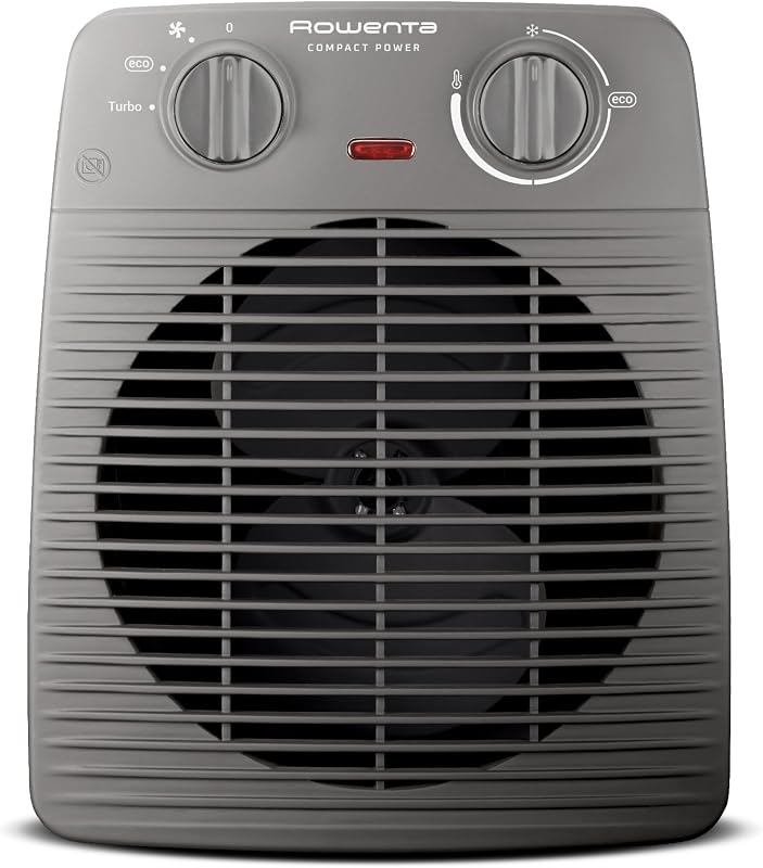 Compact Power, Termoventilatore Compatto per Piccoli Spazi, Ventilazione Calda e Fredda, Modalità Turbo e Eco, 2 Livelli di potenza, Sicuro e Potente, 2000 W, Grigio, SO2212