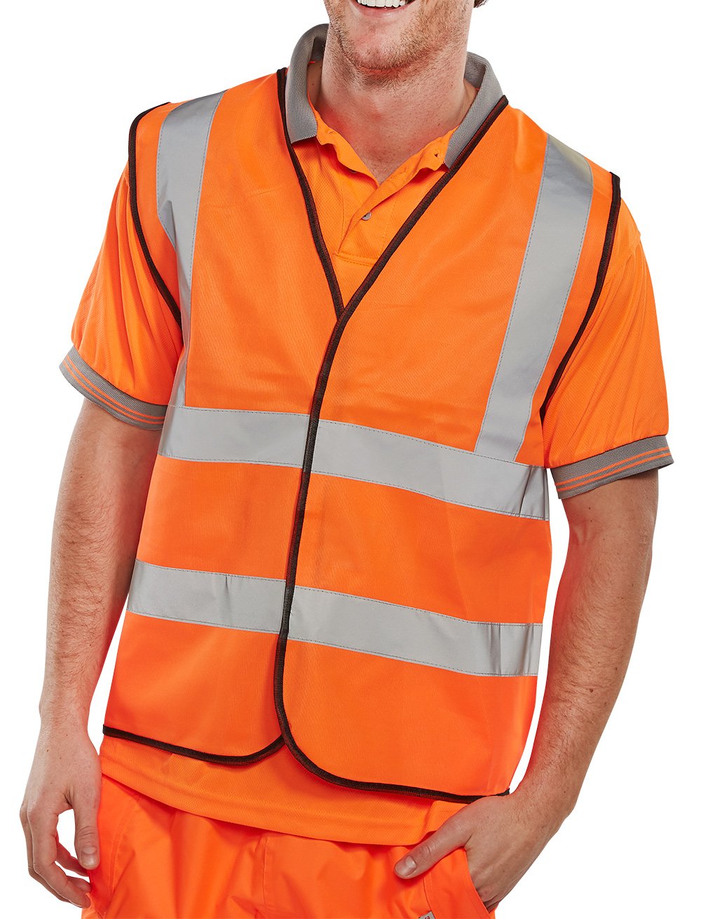 HI VIZ WAISTCOAT FULL APP. G ORANGE M