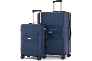 Zitahli Luggage Sets 2 Piece, All Expandable Suitcase Set, Carry On Luggage Set, PC Hard Case Luggage with TSA Lock Spinner Wheels YKK Zippers, 20in 28in (Navy Blue)