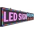 PH10mm 77"x14" Programmable LED Display Board with WiFi - Full Color Scrolling Sign, High Brightness Advertising Screen for Business & Retail Stores