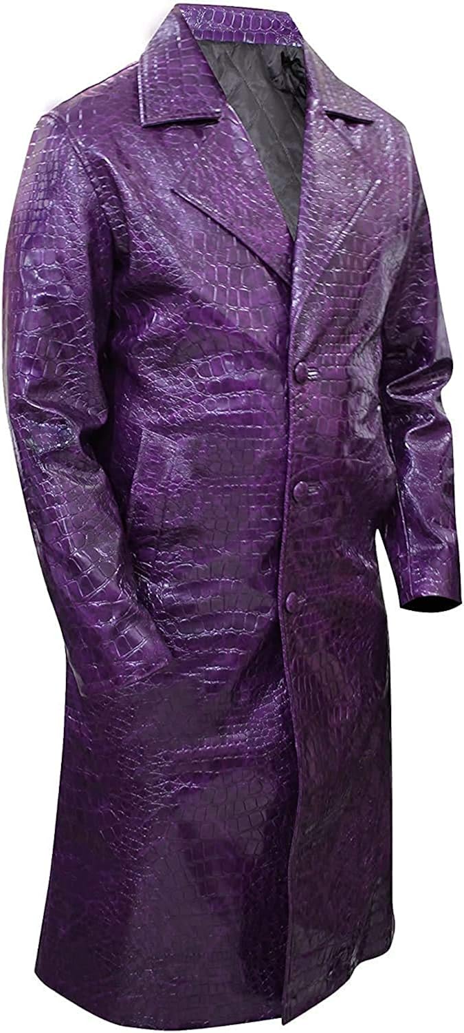Joker Suicide Squad Mantel Lila - Krokodil Textur Trenchcoat Für Halloween