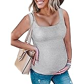 Peauty Maternity Sleeveless Top with Scoop Front and Back Neckline Tank-Tops, Before During After Pregnancy-Clothes