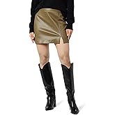 The Drop Womens Aiden Vegan Leather A-line Mini Skirt