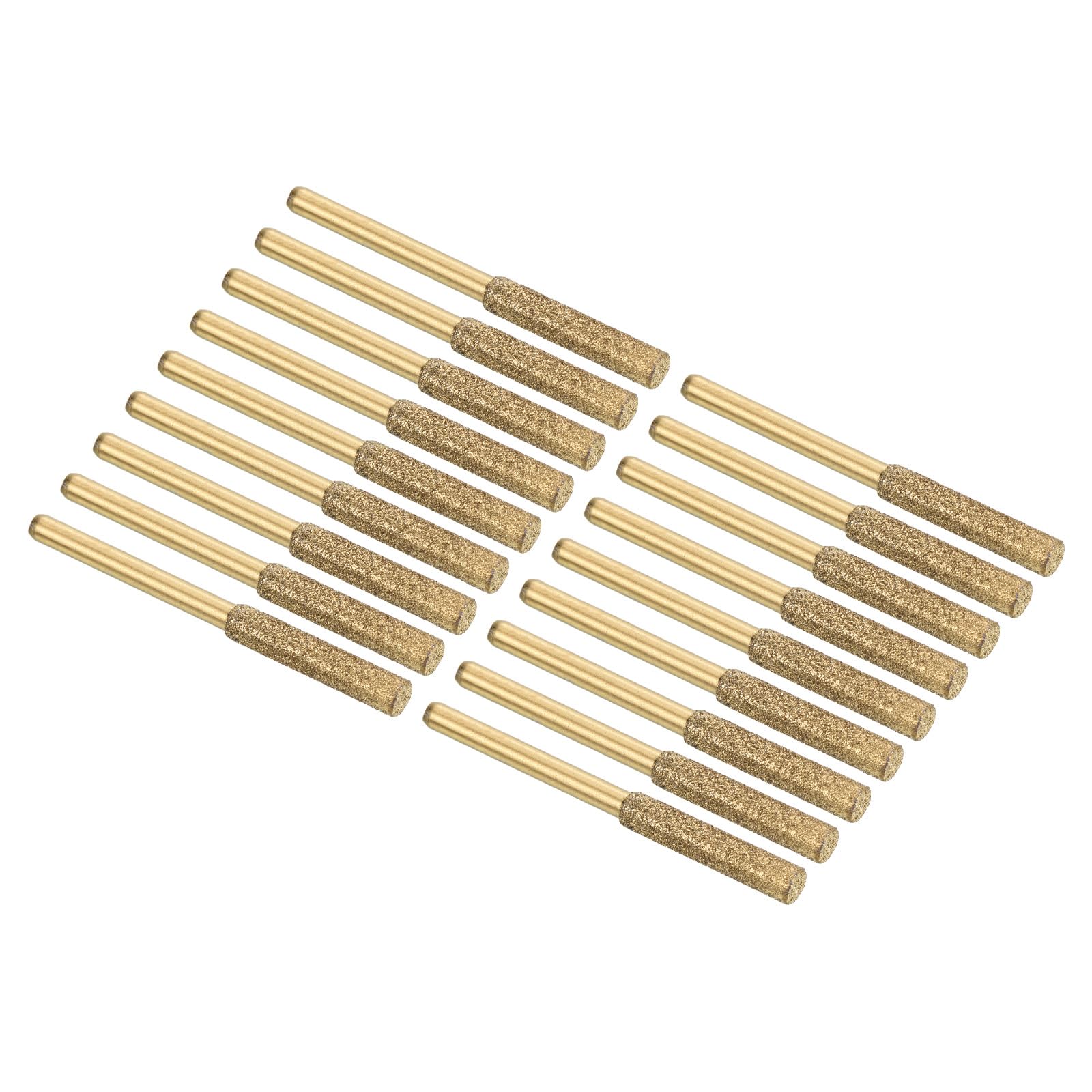 PATIKIL 5/32 Inch Diamond Chainsaw Sharpener, 18 Pack Titanium Plating Sharpening Stone Polishing Grinding File Tool, Golden