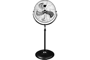 Vie Air 20" Industrial Heavy Duty Powerful and Quiet Metal High Velocity 360 Degree Tilting Pedistal Drum Fan