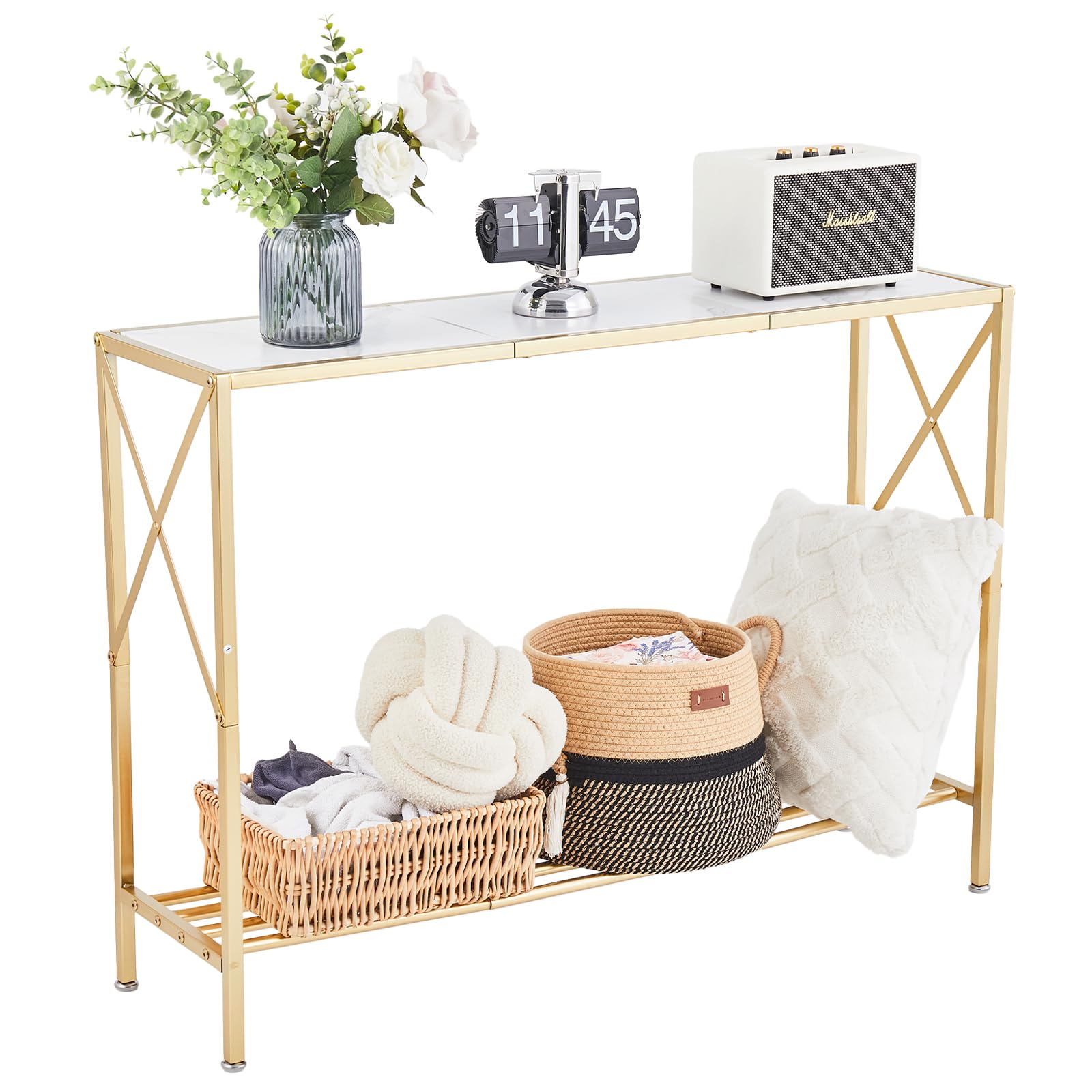 Wimarsbon Console Table,Multifunctional Sofa Side Table with Shelves ...