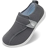 JOINFREE Diabetic Wide Walking Shoes for Women & Men with Adjustable Upper, Zero Drop Non Slip Casual Sneakers Comfortable for Edema, Arthritis, Swollen Feet & Elderly