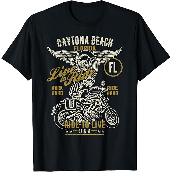 Amazon.com: Daytona Beach Florida Distressed Motorcycle