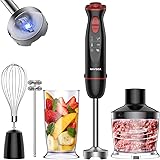 VAVSEA 1000W 5-in-1 Multi-function Immersion Hand Blender, 12-Speed Stick Blender with 500ml Chopping Bowl, Milk Frother, Egg