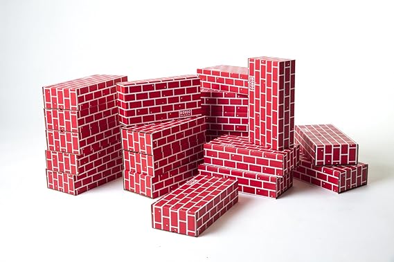 cardboard brick building blocks