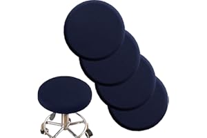 DEBRUYNE ANWUCHEN Stool Covers Round,4 Pieces Stretch Round Bar Stool Covers Soft Bar stool seat covers Washable Stool Cushion Covers Elastic Bar Chair Covers for 13-18 Inch Wooden Metal Round Chair (Blue)