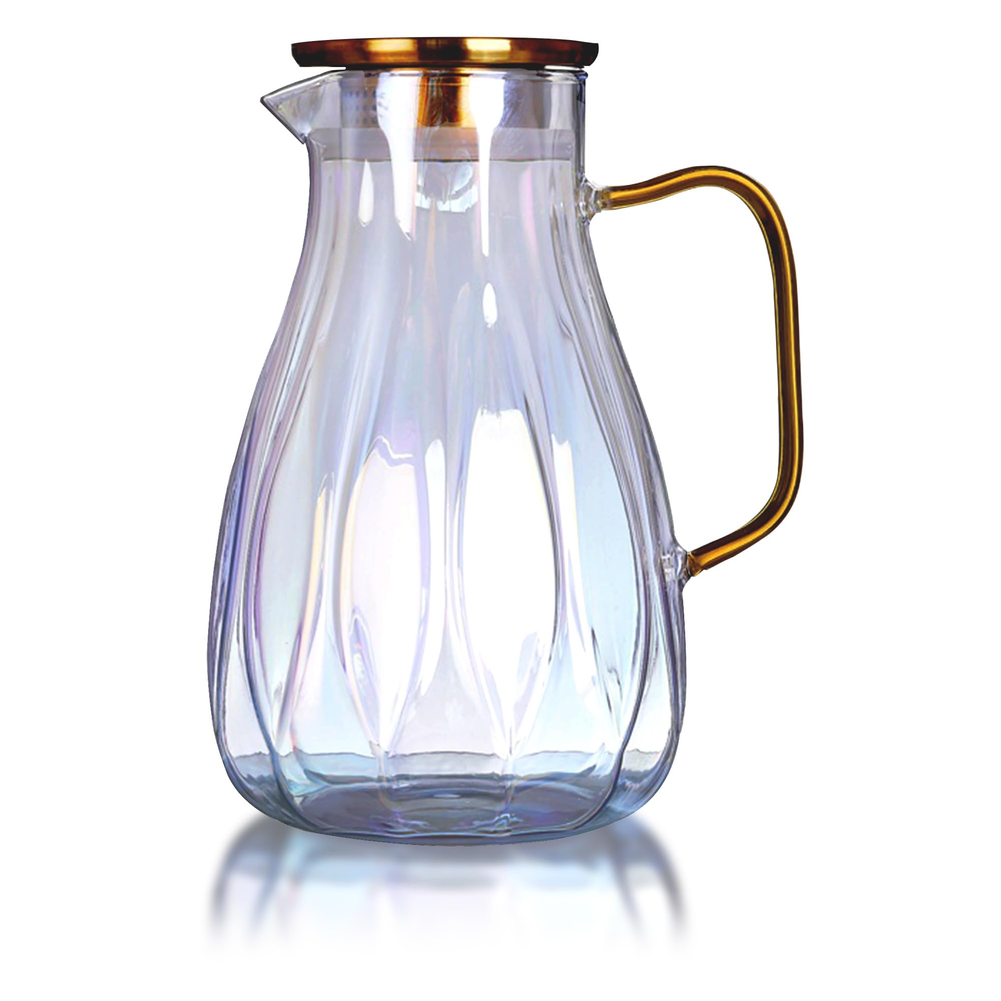 Photo 1 of 68 oz Glass Pitcher with Lid Water Pitcher with Handle and Spout Heat Resistant Water Carafes Jug Cold Brew Iced Tea Sun Tea Jar Bedside Drink Dispenser Milk