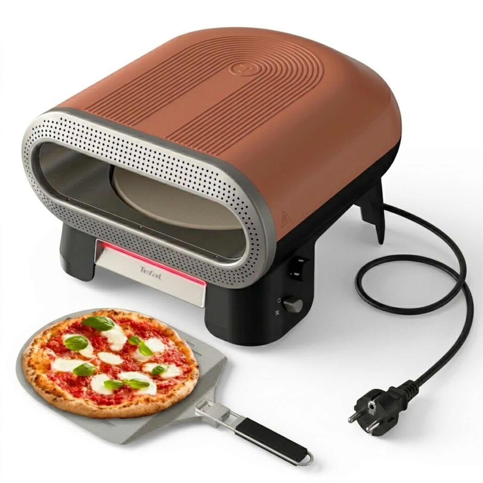 Tefal Pizza Pronto elektrischer Outdoor-Pizzaofen, automatischer Drehstein