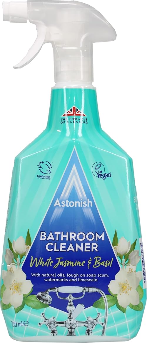 Astonish White Jasmine & Basil Bathroom Cleaner Spray, 750ml, Cruelty-free, Vegan