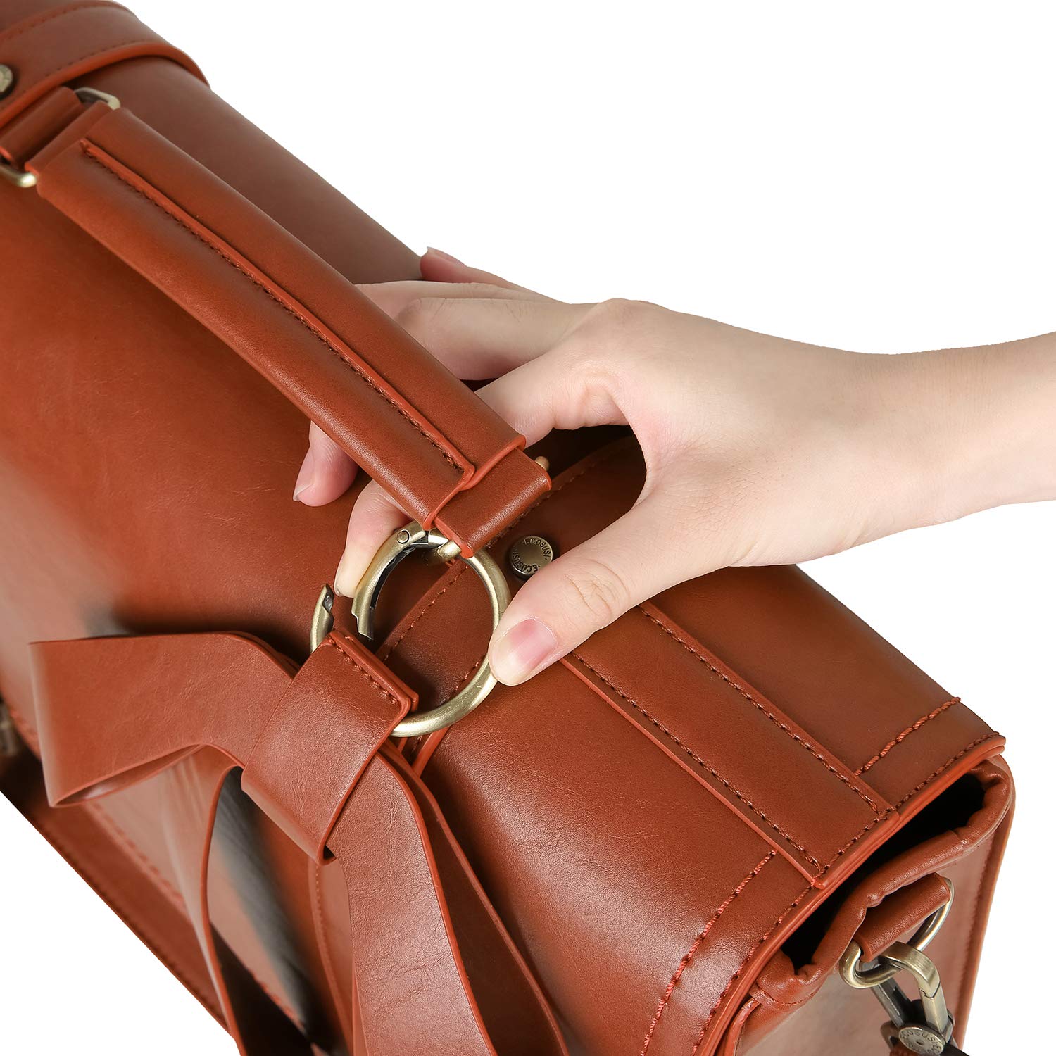women's pu detachable bow briefcase