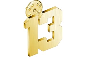 AMITER Personalized 0-100 Number Lapel Pins, 18K Gold Brooch Pin Tie Tacks for Suits, Neckties, Hats, Men & Women