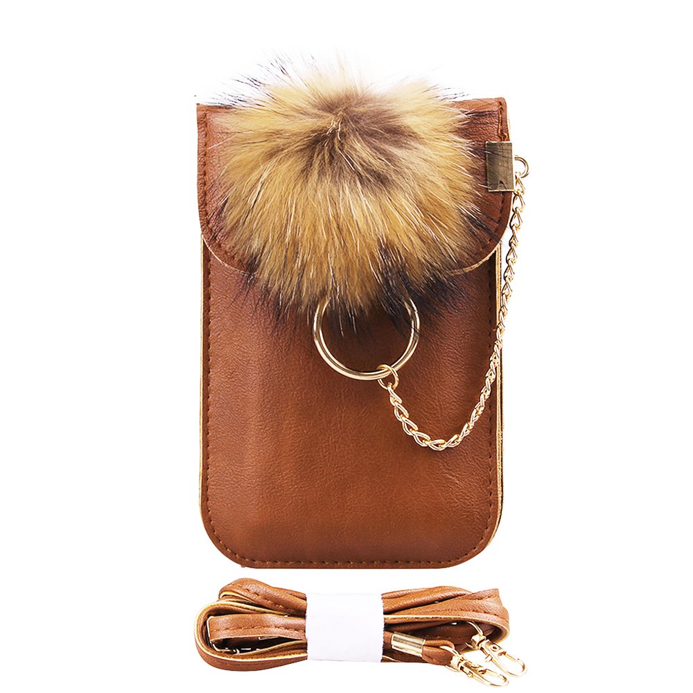 Cell phone purse with shoulder strap,small crossbody bags for women,phone wallet for girls (Brown)